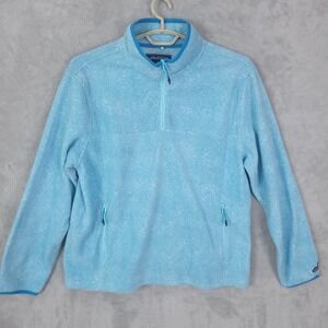 Chubbies Mens Blue The Tundra Quarter Zip Fleece Pullover Sweater Size Large